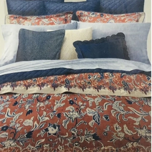 Ralph Lauren Duvet Cover King Mirabelle Floral Orange Blue Boho NEW - Picture 1 of 7
